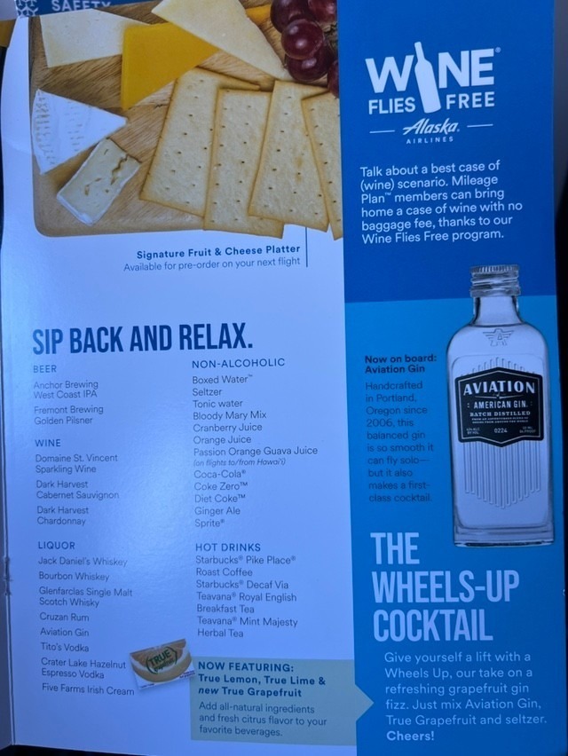 알라스카 국내선 비즈니스클래스 Alaska Airline Local Business Class